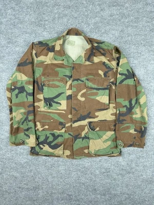 Vintage 1986 US Army Woodland Camo BDU Jacket Ripstop Combat Coat Small Short - Image 1 of 4