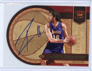 PAU GASOL 2009-10 PACIFIC CROWN ROYALE Autograph "ON-CARD AUTO" DIECUT CARD 2/30 - Picture 1 of 2