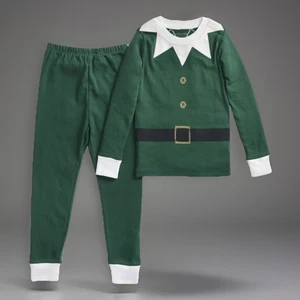 POTTERY BARN KIDS SANTAS HELPER ORGANIC KIDS PAJAMA SET ~ CHRISTMAS - Picture 1 of 2