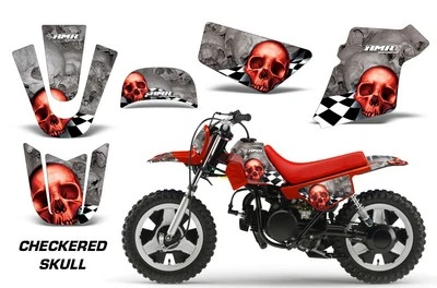 Pegatinas gráficas + #calcomanías PLT para Yamaha PW50 1990-2022 CHECKEREDSKULL R S Foto 1 de 3
