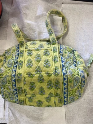 Vera Bradley Lime Green Blue “Citrus Elephant” Quilted Tote Bag with Pockets - Image 1 of 4