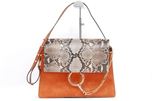 Chloe Shoulder Bag Faye Purse Suede Leather Dark Orange Authentic - Picture 1 of 18