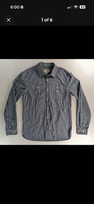 Camisa Denim & Supply Ralph Lauren Para Hombre Grande Azul Rayas Calce Ajustado Abotonada Foto 1 de 3