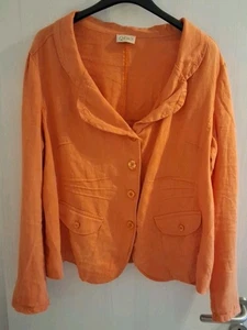 Qiero! Damen Leinen Blazer orange Gr. 44  Kurzjacke Kurzblazer Jacke - Bild 1 von 4