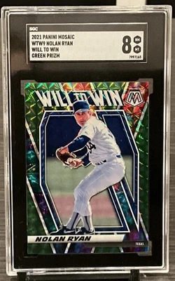 Panini Mosaic 2021 Nolan Ryan Will To Win Green Prism SGC 8 Foto 1 de 2