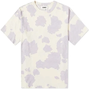 YMC Cow Print Lilac Cream T Shirt Tee Top Shirt XL - Picture 1 of 6