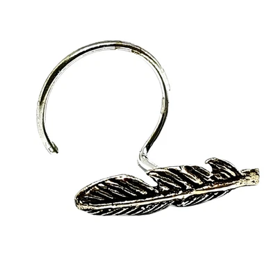 Piercing naso piuma borchia ricciolo angelico argento sterling 925 naso... - Immagine 1 di 4