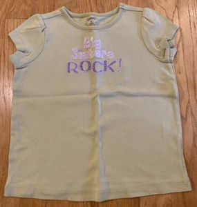 Gymboree Big Sisters Rock Size 6 EUC Green Top Shirt Girls Big Sister Big Sis - Picture 1 of 7
