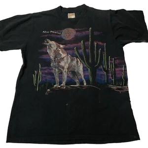 Vintage Single Stitch Tshirt Hazelwood Premo New Mexico Howling Wolf Größe L USA - Bild 1 von 6
