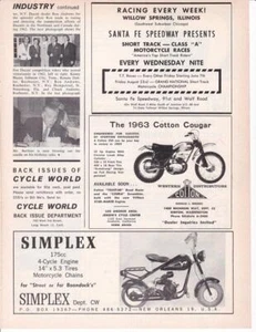 1963 Cotton Cougar Motorcycle Print-Ad & Simplex Minibike & Suzuki Trojan 80 - Picture 1 of 1