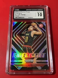2018-19 Panini Prizm Trae Young RC Rookie Emergent Silver SP CGC 10 GEM - Picture 1 of 2