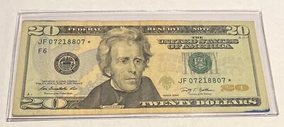 US Fancy Star Error Note Serial Twenty Dollar Replacement Duplicate Ink Fed $20 - Image 1 of 2
