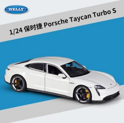 Welly 1:24 Porsche Taycan Turbo S carro modelo metal fundido novo na caixa - Imagem 1 de 4