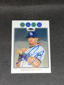 Tarjeta cromada Topps 2008 firmada por Jonny Gomes Tampa Bay Rays #182 ~ certificado de autenticidad - Imagen 1 de 3