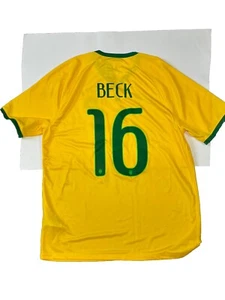 NIKE BRAZIL 2014 HOME STADIUM JERSEY 575280-703 Sz L #16 Beck NWT - Picture 1 of 6