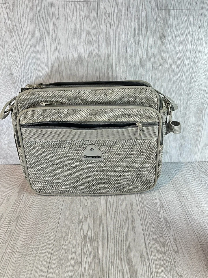 Maletín para portátil Samsonite colección vintage espiga gris claro tweed Foto 1 de 4