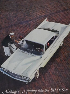 De Soto 1960 2 puertas HT vintage 1960 calidad blanco anuncio impreso original 8,5 x 11" Foto 1 de 4