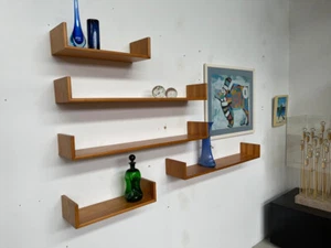 5 Stück Stylische Vintage 60er/70er Jahre Wandregale Holz Kiefer modern - Picture 1 of 19