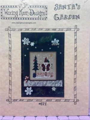 WAXING MOON DESIGNS Counted Cross Stitch Leaflet - SANTA'S GARDENS #071 - Image 1 of 2