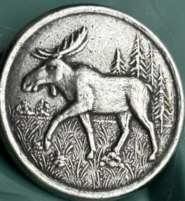 Vintage Pewter Buttons  (8) 🇳🇴 Moose!!. 3/4” Norwegian Made - Image 1 of 4