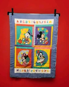 Vintage Dundee Mills Disney Babies ABC Mickey Minnie Quilted Baby Comforter - Picture 1 of 2
