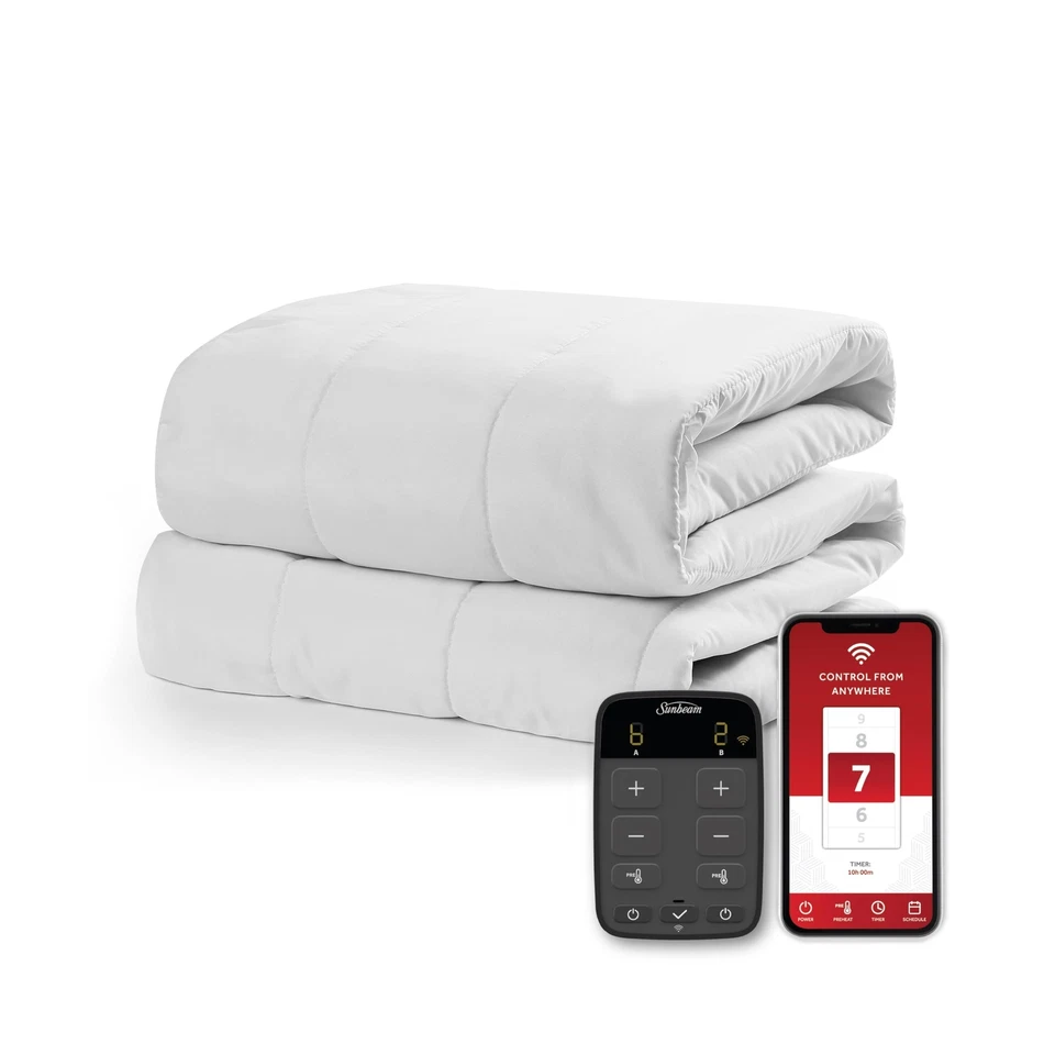 Sunbeam Wi-Fi Connected Mattress Pad King Size White