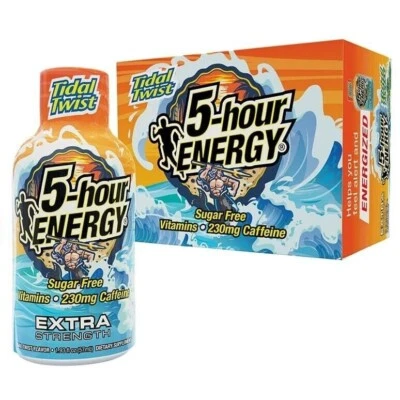 Caja de 12 quilates 5 Hour Energy Extra Strength Tidal Twist 1,93 oz inyecciones sin azúcar Foto 1 de 4