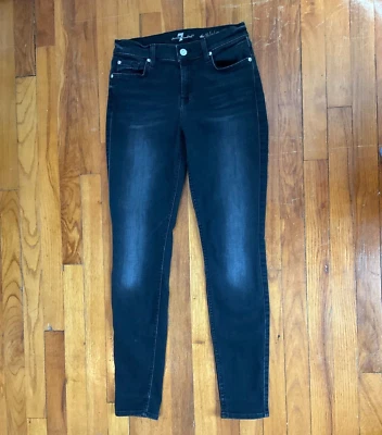 Pantalones de mezclilla para mujer 7 por 7 For All Mankind 26 X 28 ajustados negros clásicos elásticos Foto 1 de 4