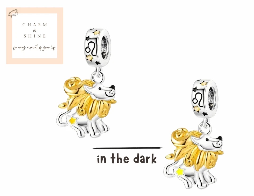 Ciondolo, Charm Leone in Argento Sterling – Segno Zodiacale del Leone - Immagine 1 di 1