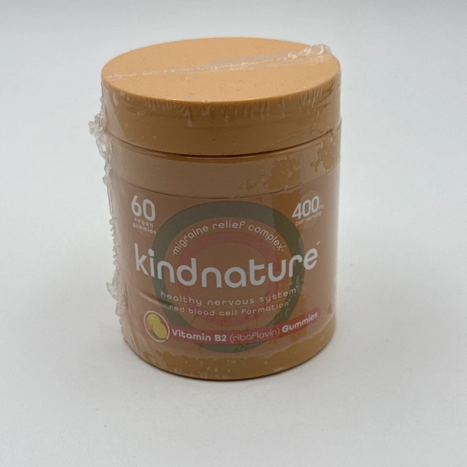 Kind Nature 维生素 B2 Gummies 核黄素 400 毫克偏头痛缓解有效期至 08/26 — 第 1/4 张图片