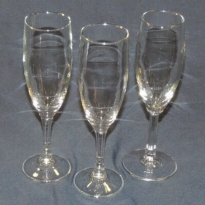 Crystal Stemware Glasses Set Lot White Wine 3 Clear Flutes Drinkware Champagne  - Picture 1 of 12