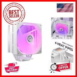 ARGB 120mm CPU Cooler, 4 Heat Pipes, 120mm ARGB PWM Fans, 1800RPM Speed, for ... - Picture 1 of 10