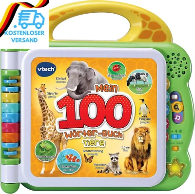 VTECH BABY Vtech 80-609544 Baby Mein 100-Wörter-Buch Tiere, Interaktives Bildwörterbuch Zum