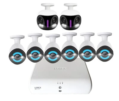 Lorex Fusion 4K+ Wired System 6 4K+ Bullet 2 4K 180° Dual Lens Security Cameras - Image 1 of 4