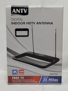Antena de TV digital amplificada ANTV de 35 millas de alcance HDTV señal interior (totalmente nueva) - Imagen 1 de 7