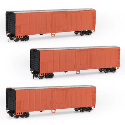 3 Units HO Scale 1:87 50' Steel Reefer 50ft Boxcar Model Railway Wagon C8750 - Image 1 of 4