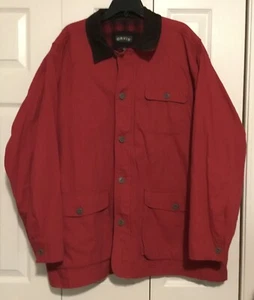 ORVIS Men’s Chore Field Barn Jacket Coat Red Plaid Flannel Lined  Size XXL - Picture 1 of 10