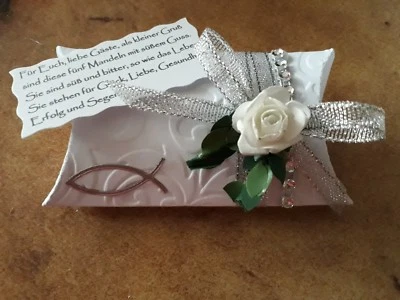 Taufe Gastgeschenk Mandeln Kommunion Konfirmation 5 Mandeln und Spruch Tischdeko - Bild 1 von 4