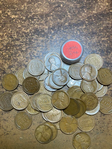 1917-S LINCOLN WHEAT CENT PENNY ROLL, "ALL COINS IN "FINE" CONDITION" 50 coins! Cover
