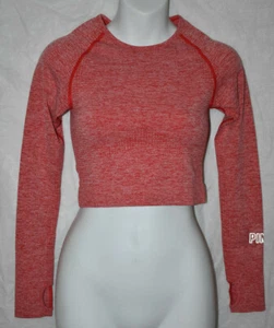 Victoria''s Secret PINK Long Sleeve Seamless Red Cropped Top - SP - Picture 1 of 9
