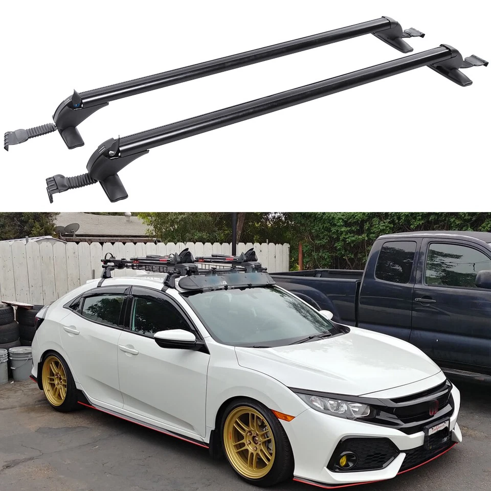 Portaequipajes de aluminio para Honda Civic 4 puertas 2016-2021 barra transversal de techo 43,3" Foto 1 de 4