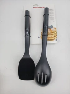Juego de herramientas de 2 piezas negro KitchenAid giro corto y cuchara ranurada (nuevo)* - Imagen 1 de 5
