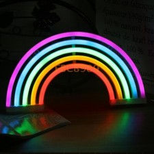 Battery Powered Usb Led Sign Neon Rainbow Home Shop Decoration Lamp Wall Lights