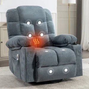 Massage Rocker Recliner Chair Rocking Chairs for Adults Oversized w/2 Cup Holder - Picture 1 of 11