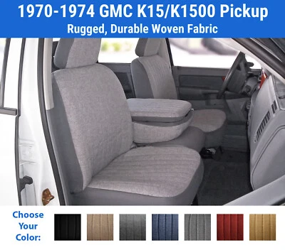 Твидовые чехлы на сиденья Duramax для пикапа GMC K15/K1500 1970-1974 годов выпуска - Изображение 1 из 4