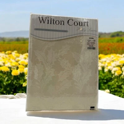 "Mantel Wilton Court Champagne Holly Leaves 60x104""" Foto 1 de 4