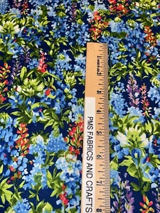 MODA Wildflowers 2024 100% cotton fabric by the yard 36x44 33772 12 Bluebonnet - Picture 1 of 8