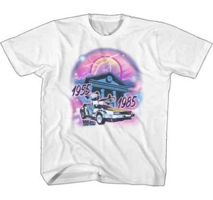 Back To The Future Movie 1955 - 1985 Airbrushed Youth T Shirt 2T-YXL - Picture 1 of 3