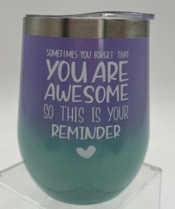 Sometimes You Forget… Stainless Steel Ombre Tumbler With Lid Wine Cold Hot Been - Picture 1 of 8