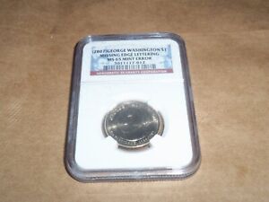 2007 George Washington Presidential Dollar Mint Error Missing Lettering NGC MS65